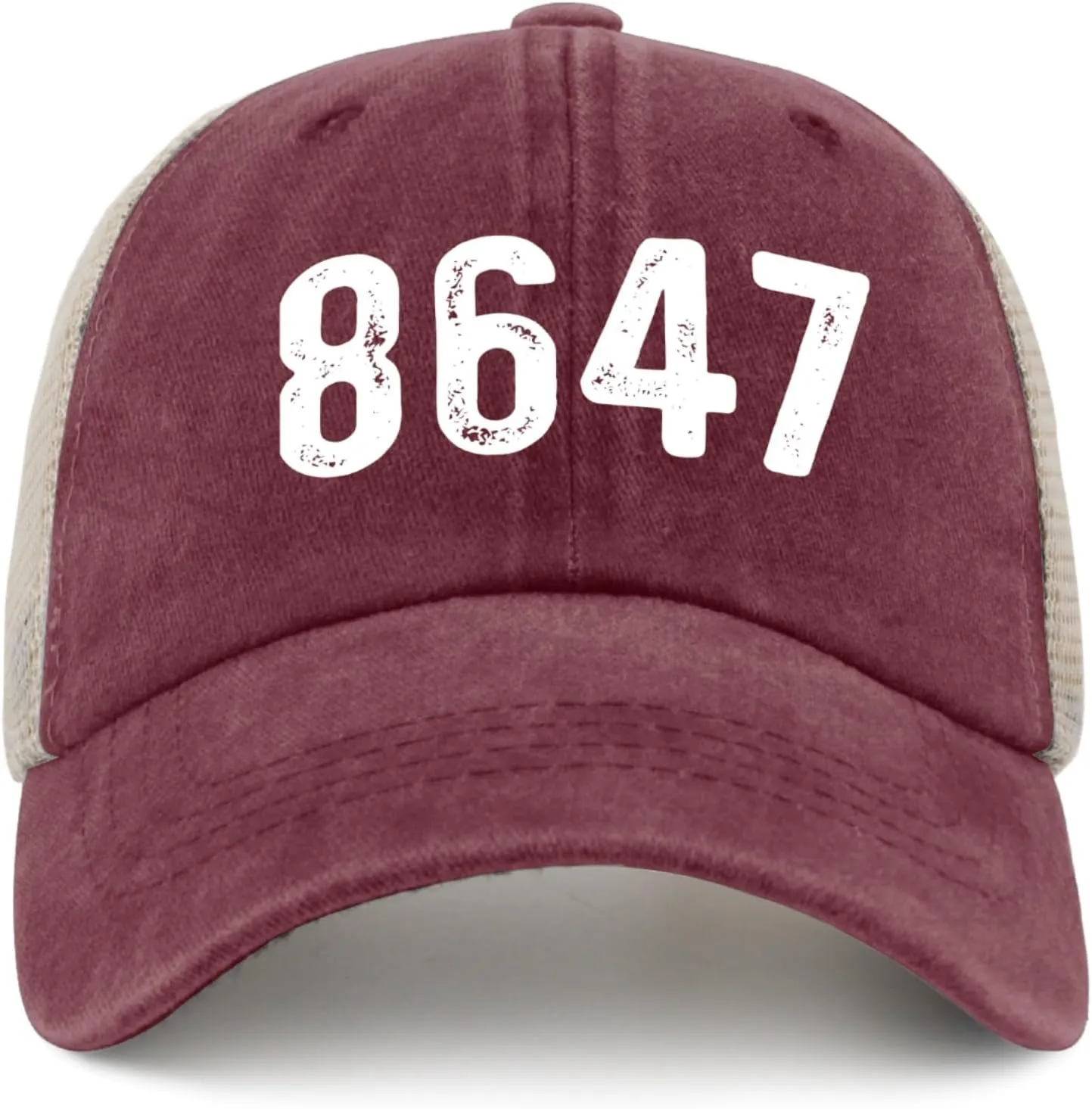 8647 Hat Trucker Hat Men Vintage Mesh Baseball Cap for Summer