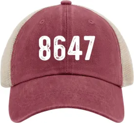 8647 Hat Trucker Hat Men Vintage Mesh Baseball Cap for Summer