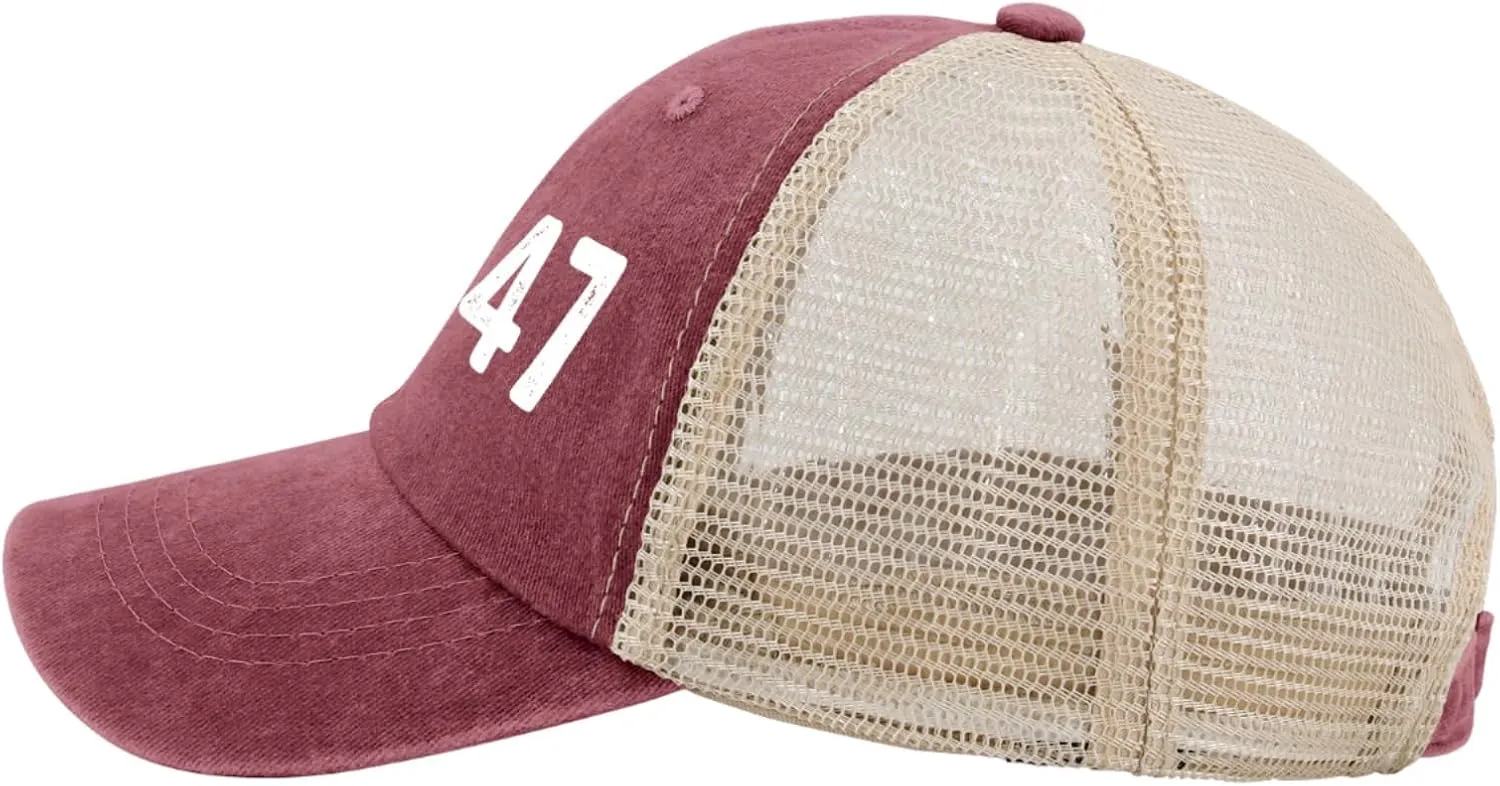 8647 Hat Trucker Hat Men Vintage Mesh Baseball Cap for Summer