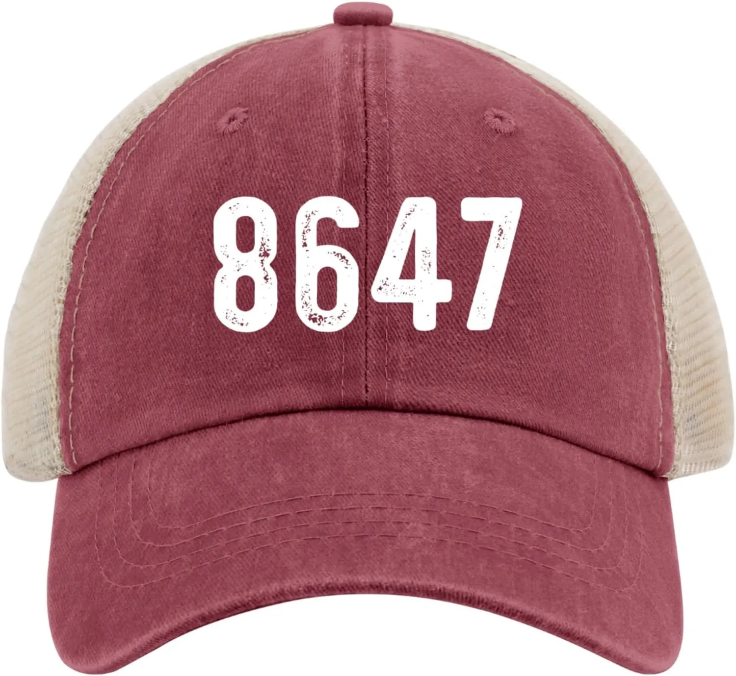 8647 Hat Trucker Hat Men Vintage Mesh Baseball Cap for Summer