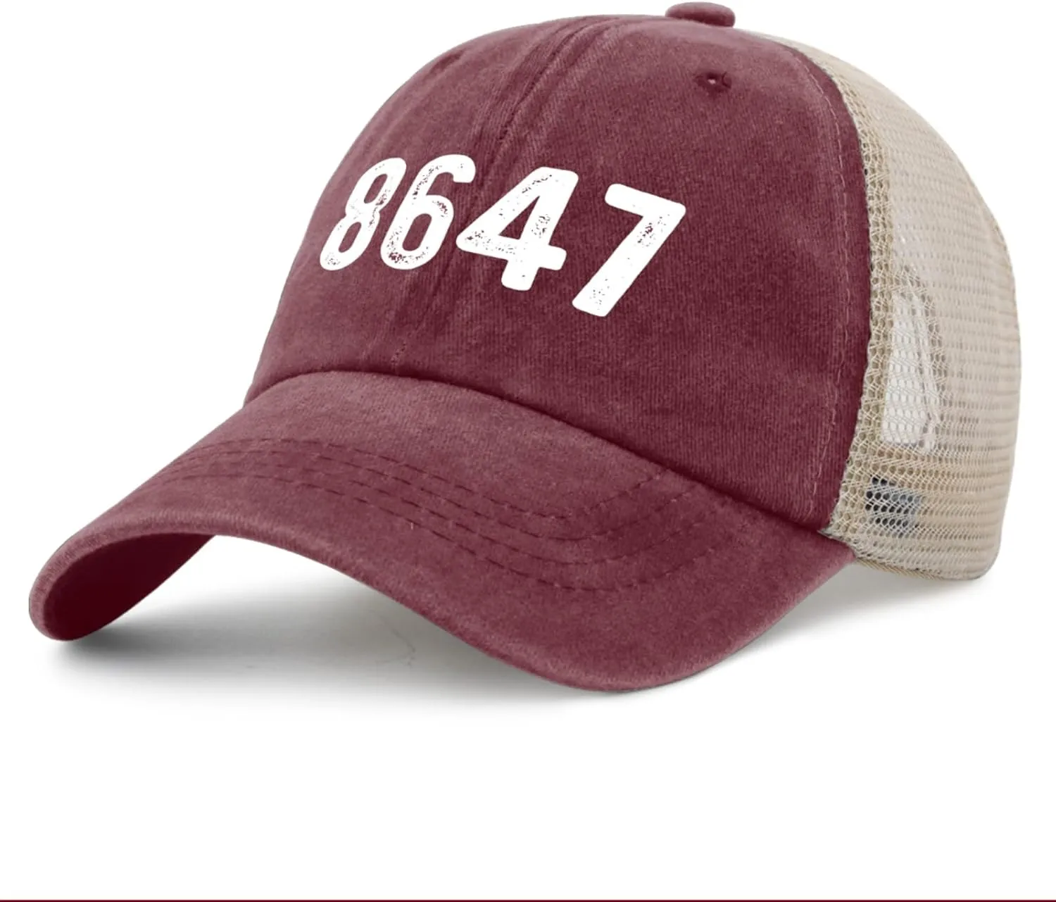 8647 Hat Trucker Hat Men Vintage Mesh Baseball Cap for Summer