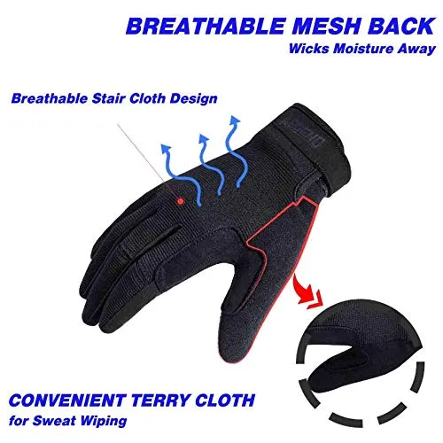 Aegend Adjustable Lightweight Cycling Gloves - Touch Screen, Anti-Slip Full Finger Mountain Bike Gloves - Breathable Sports Gloves for Biking, Workout - Unisex Motorcycle Gloves for Men/Women, M