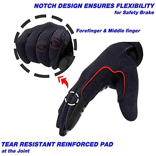 Aegend Adjustable Lightweight Cycling Gloves - Touch Screen, Anti-Slip Full Finger Mountain Bike Gloves - Breathable Sports Gloves for Biking, Workout - Unisex Motorcycle Gloves for Men/Women, M