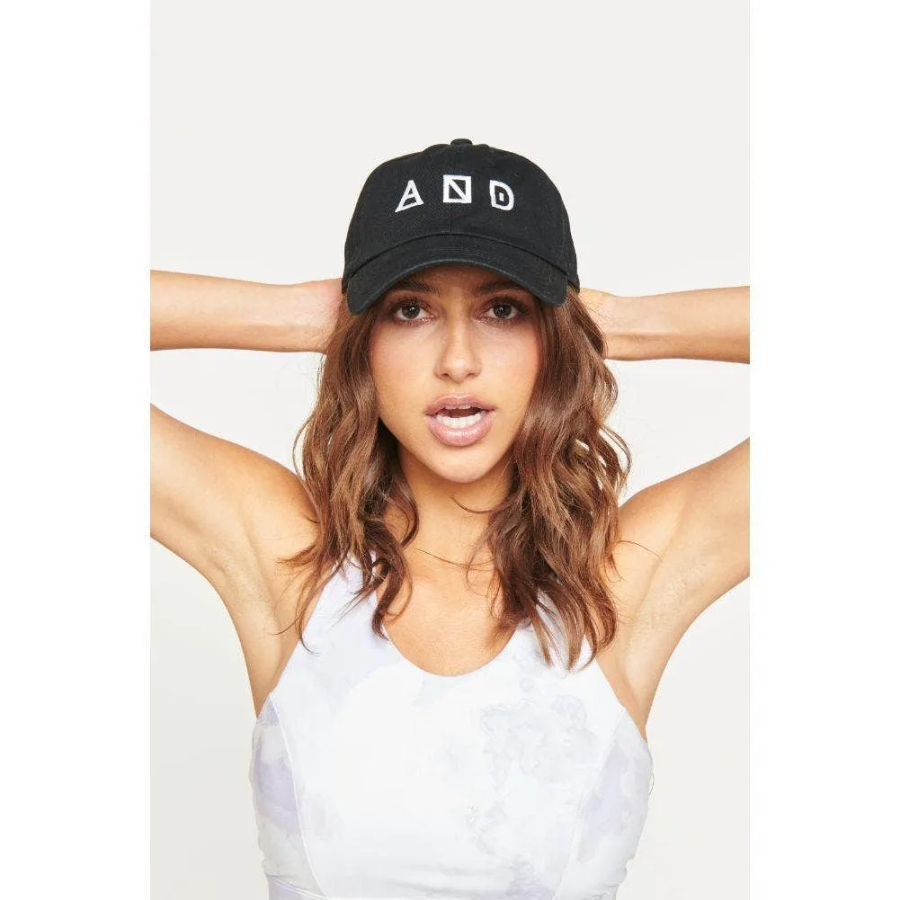 AND Baseball Cap Hat Black with White Embroidery
