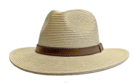 Avenel Paperbraid Natural Fedora with Leather band