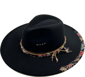 Big Wide Brim Fedora Hat for Women Man Felt Panama Hat with Band Western Outdoor hat