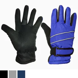 Boys Fleece Lined Warm Winter Gloves with Gripper Palm