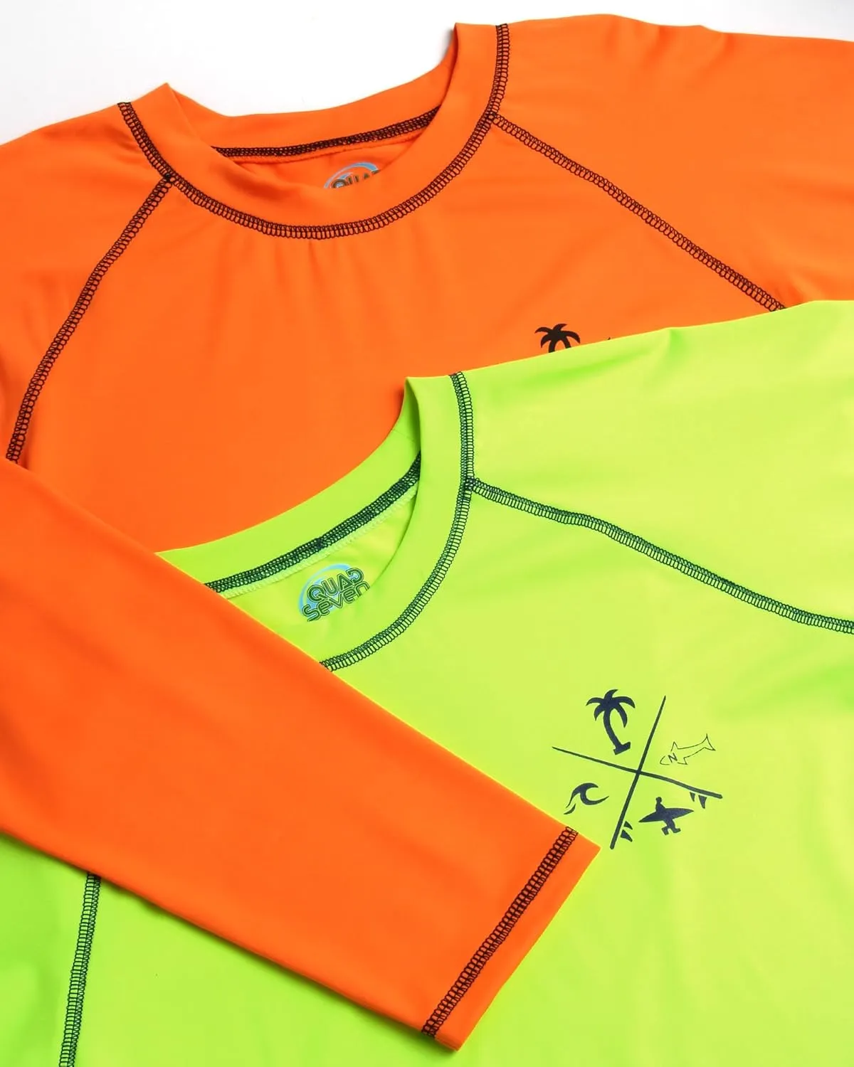 Boys Swim Shirt - 2 Pack Sun Protection Quicky Dry Long Sleeve Rash Guard for Boys Youth Kids Swimwear (2T-18)