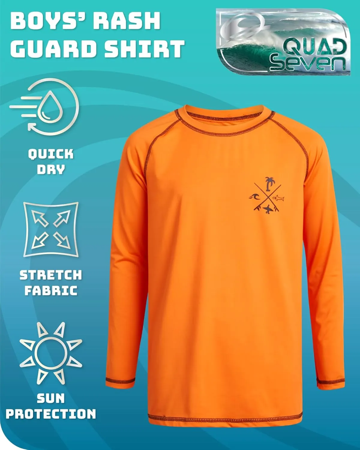 Boys Swim Shirt - 2 Pack Sun Protection Quicky Dry Long Sleeve Rash Guard for Boys Youth Kids Swimwear (2T-18)