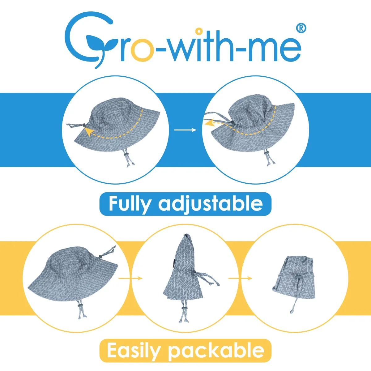 Bucket Cotton Sun Hat, 50  UPF, Adjustable – Narwhale