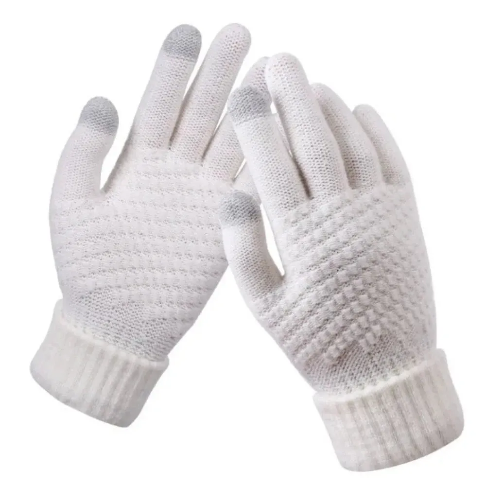 buy finger gloves phone touch women's men's wintertime knitted mittens ✈️ free.shipping