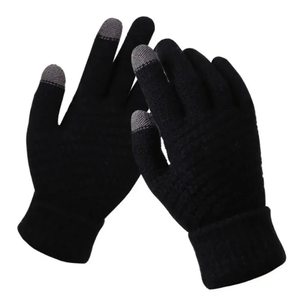 buy finger gloves phone touch women's men's wintertime knitted mittens ✈️ free.shipping