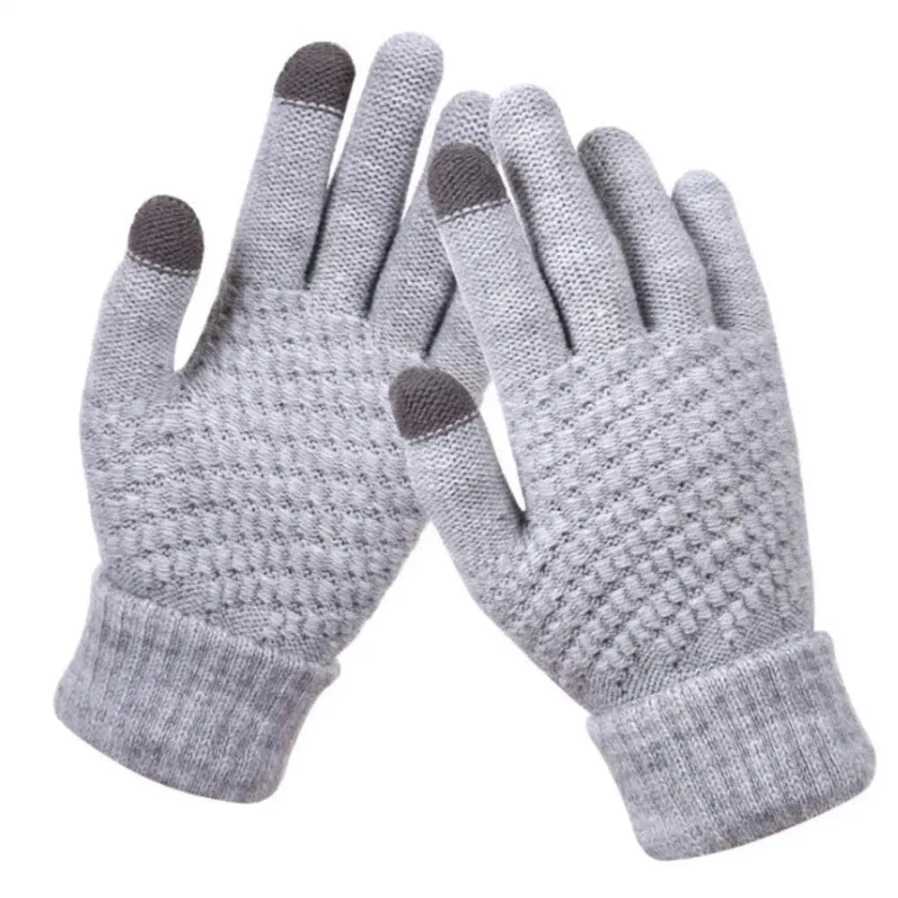 buy finger gloves phone touch women's men's wintertime knitted mittens ✈️ free.shipping
