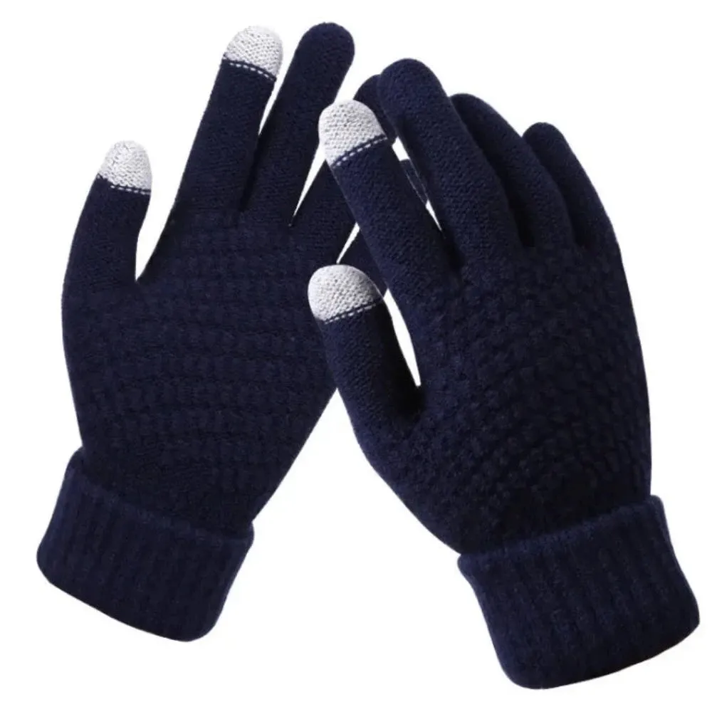 buy finger gloves phone touch women's men's wintertime knitted mittens ✈️ free.shipping