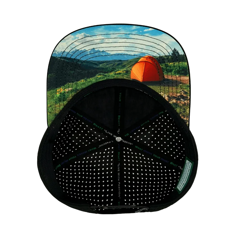 Camping Hat | Flat Bill | Black - Sage
