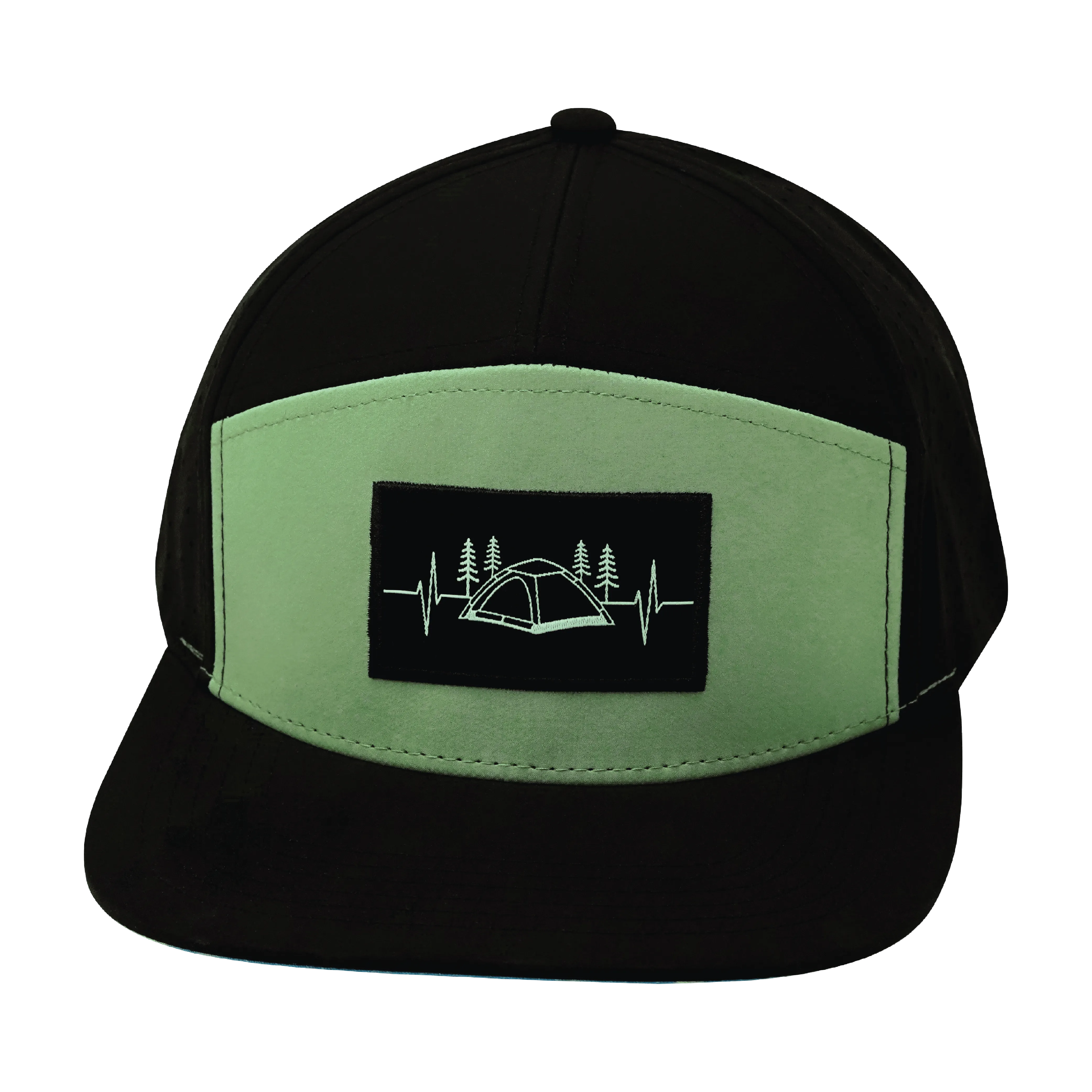 Camping Hat | Flat Bill | Black - Sage