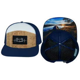 Camping Hat | Flat Bill | Cork - Navy - White