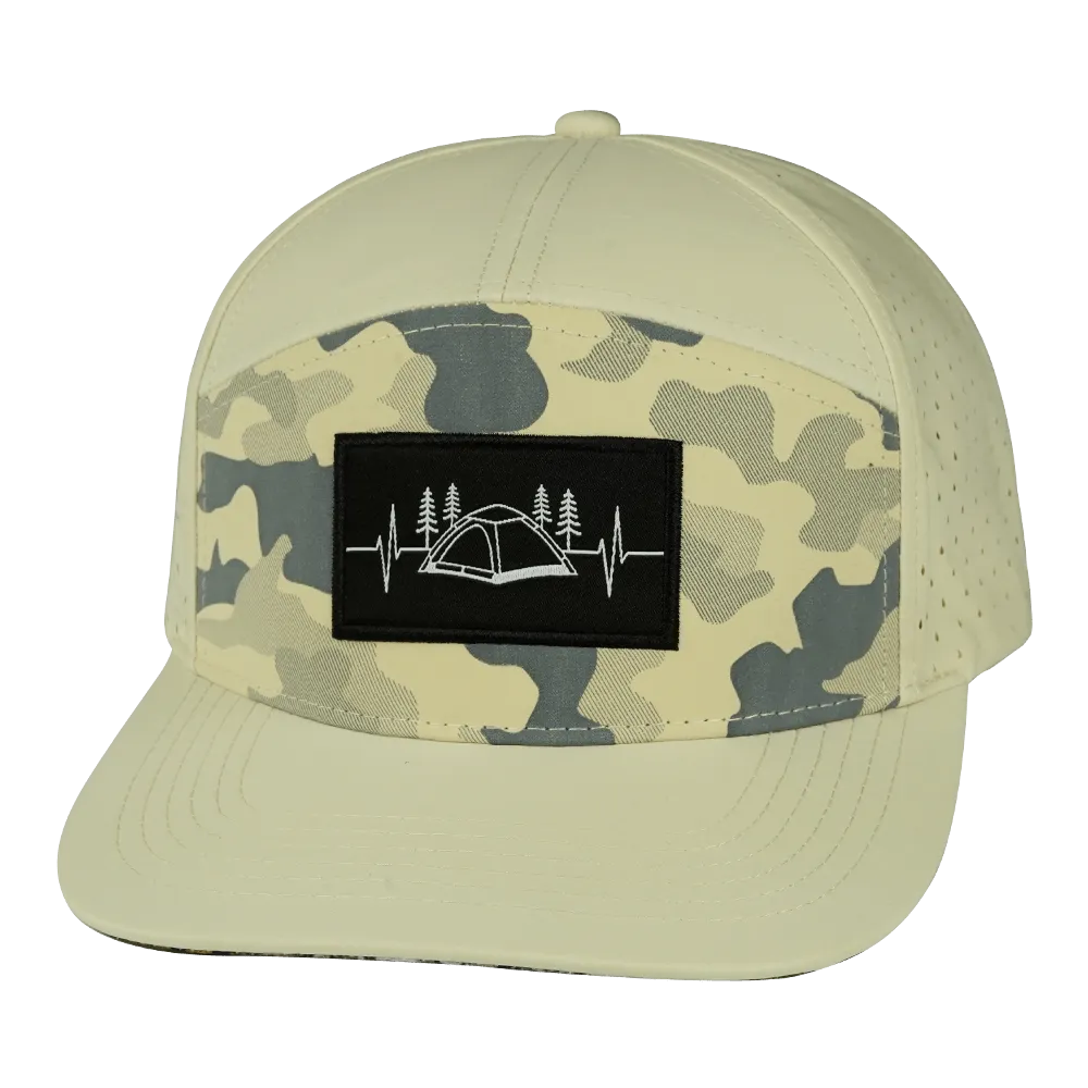 Camping Hat | Flat Bill | Cream - Soft Cream Camo