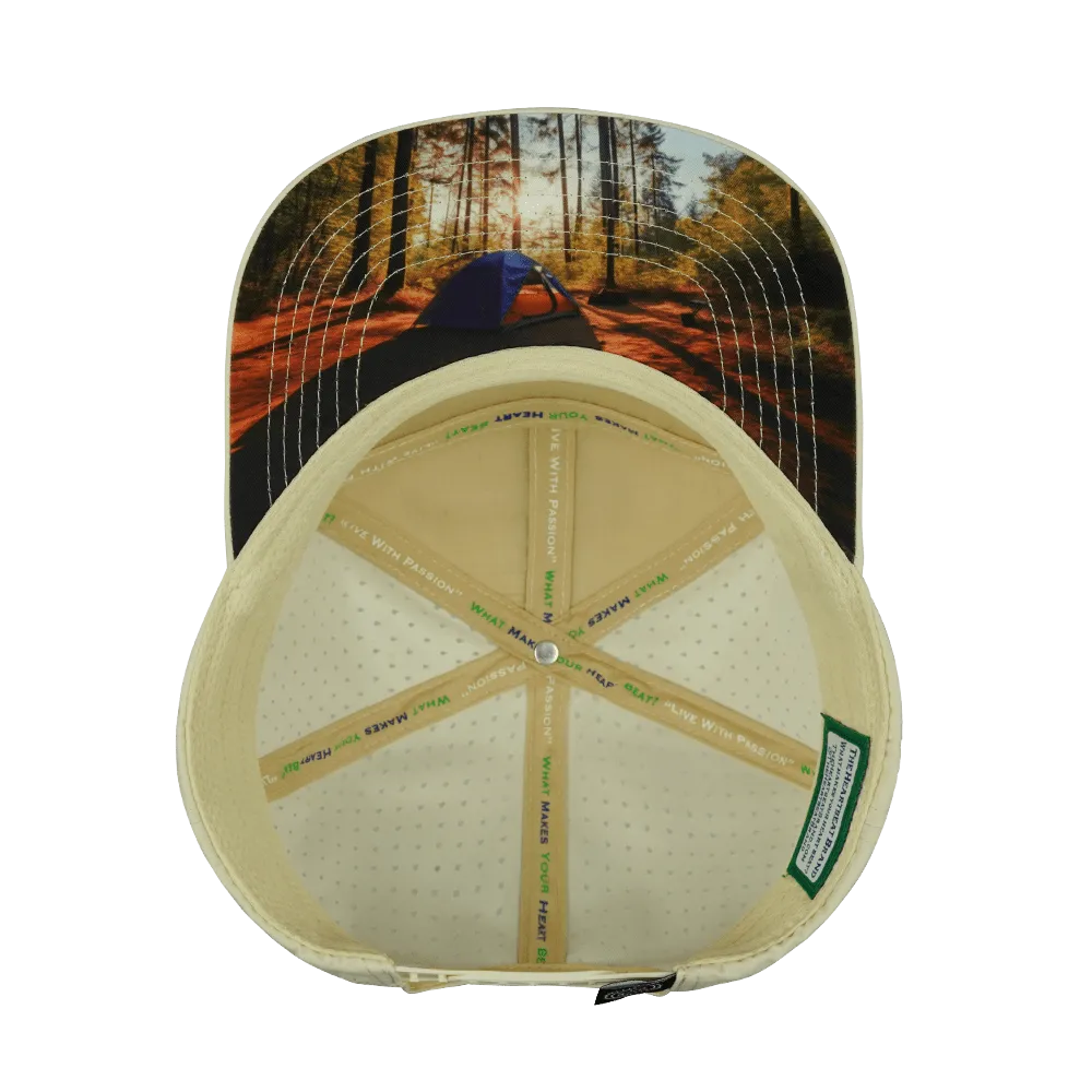 Camping Hat | Flat Bill | Cream - Soft Cream Camo