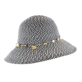 Cancer Council Ladies Bohemian Bucket Hat - Charcoal Fleck