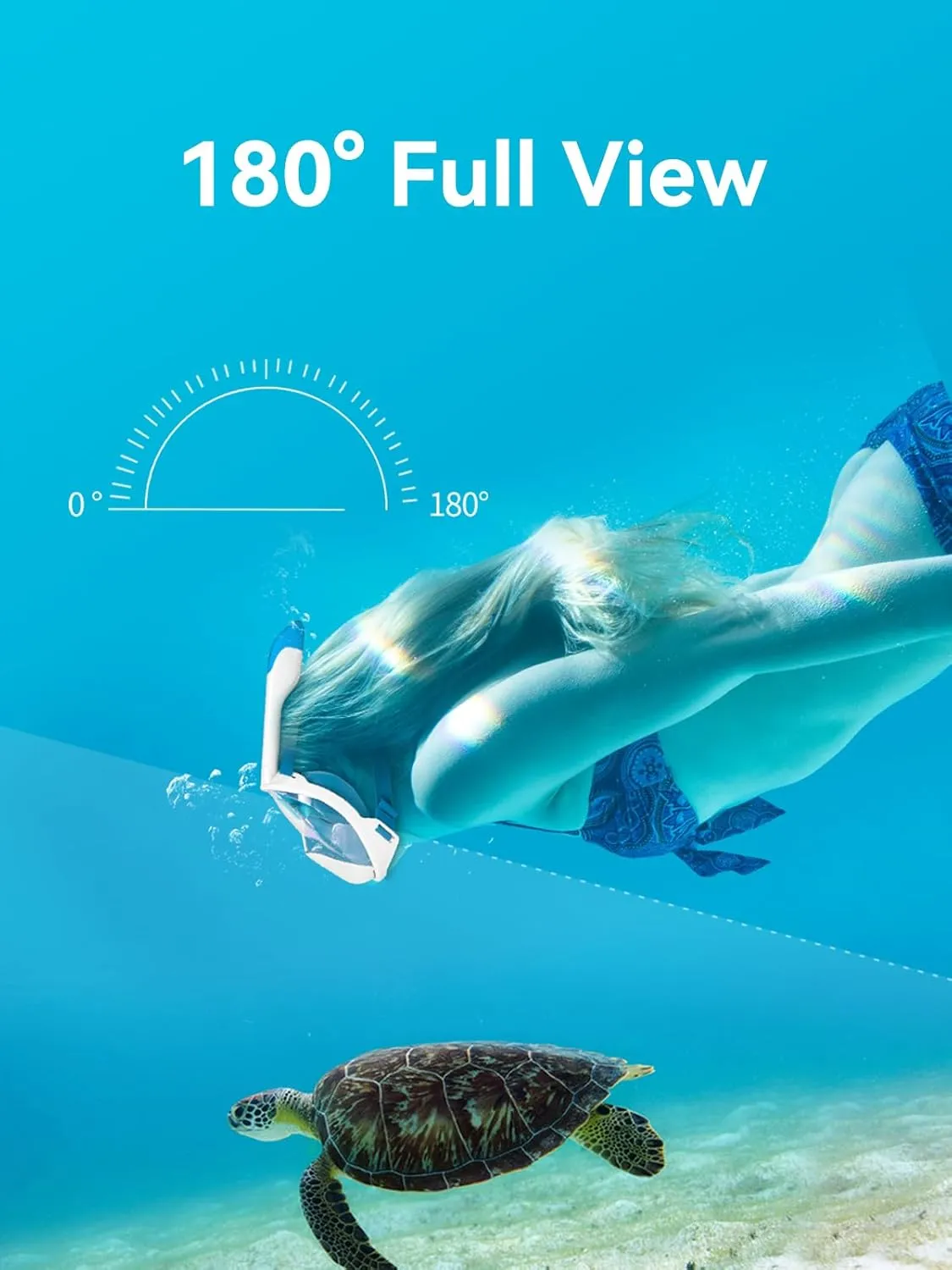 COPOZZ S4 Full Face Snorkel Mask for Adults & Kids - Crystal Clear Views, Anti-Fog Technology - Snorkeling Gear with Longer Tube Design for a Safe and Immersive Underwater Experience