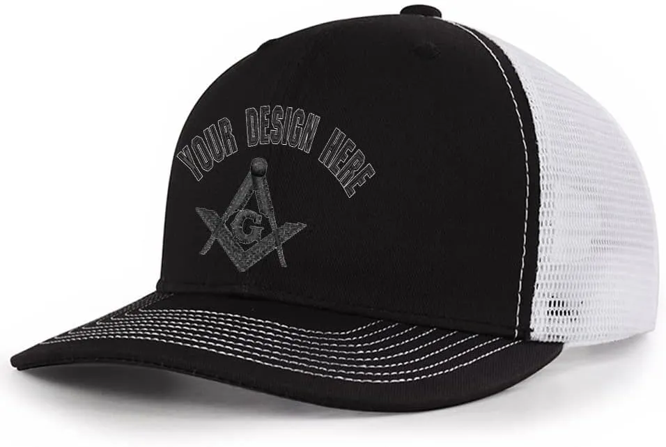 Custom Masonic 112 Trucker Hat Gifts for Men Design Embroidered Your Text Snaps Mesh Baseball Cap for Women Dad Grandpa Gift