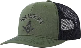 Custom Masonic 112 Trucker Hat Gifts for Men Design Embroidered Your Text Snaps Mesh Baseball Cap for Women Dad Grandpa Gift