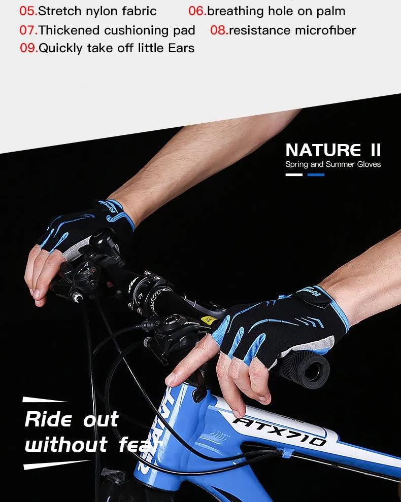 Cycling Anti-slip Anti-sweat Men Women Half Finger Gloves