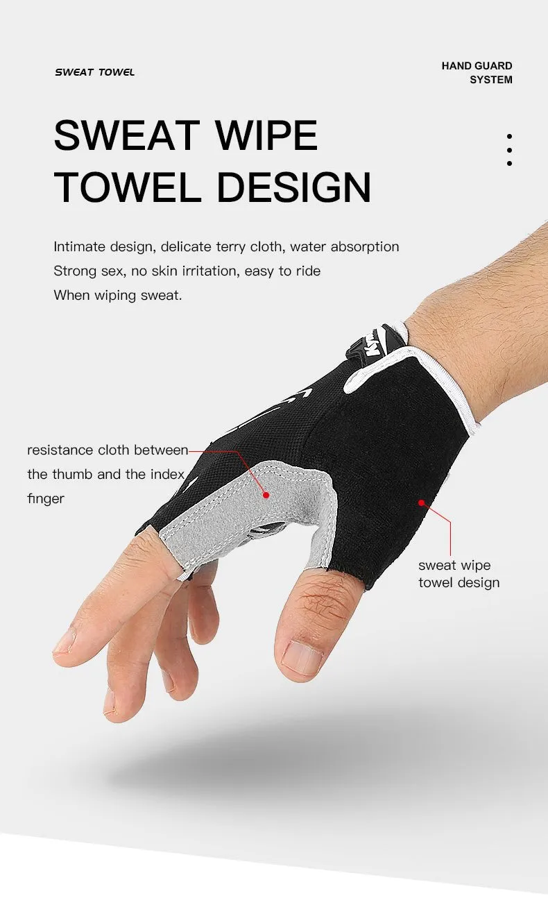 Cycling Anti-slip Anti-sweat Men Women Half Finger Gloves