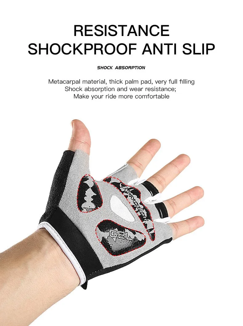 Cycling Anti-slip Anti-sweat Men Women Half Finger Gloves
