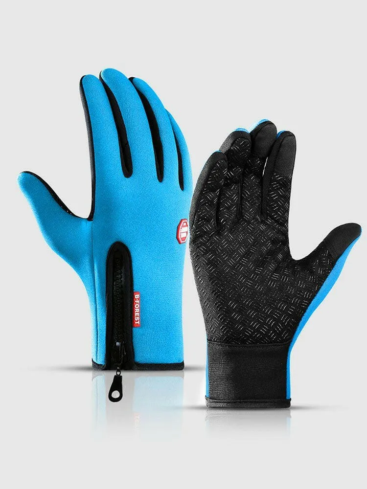 Cycling Gloves Touchscreen Waterproof Fleece Thermal Sports Gloves for Hiking Skiing