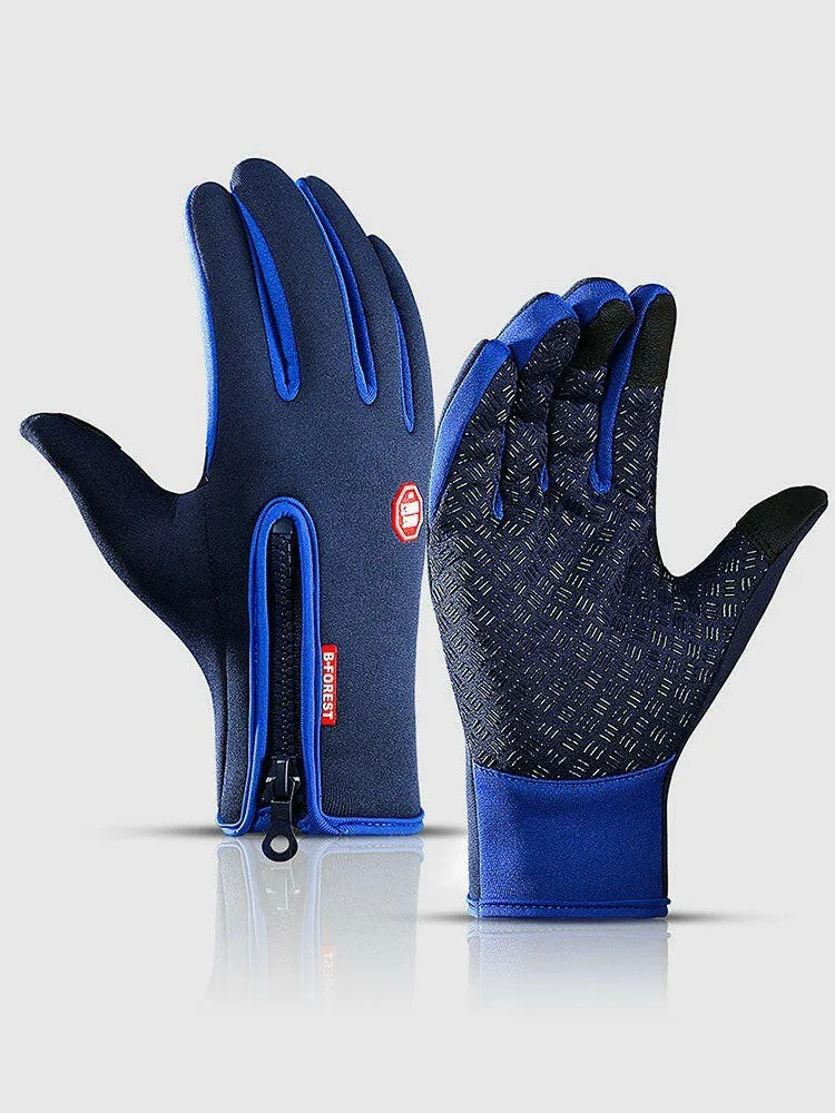 Cycling Gloves Touchscreen Waterproof Fleece Thermal Sports Gloves for Hiking Skiing