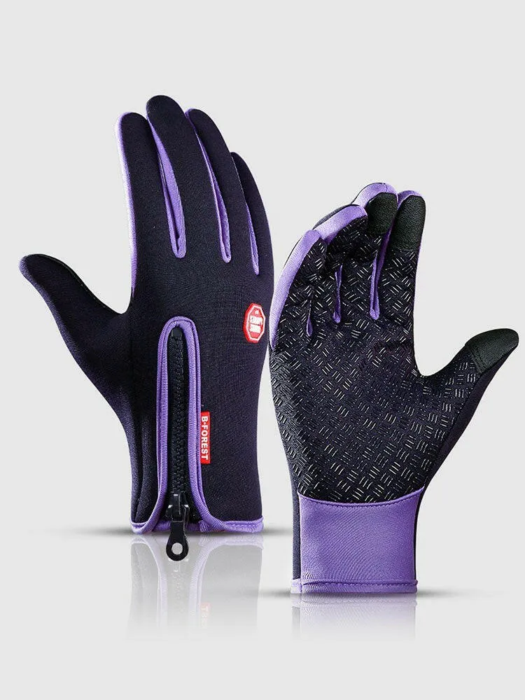 Cycling Gloves Touchscreen Waterproof Fleece Thermal Sports Gloves for Hiking Skiing