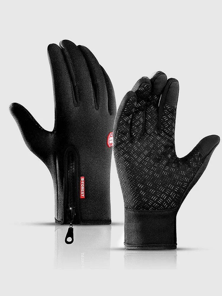 Cycling Gloves Touchscreen Waterproof Fleece Thermal Sports Gloves for Hiking Skiing