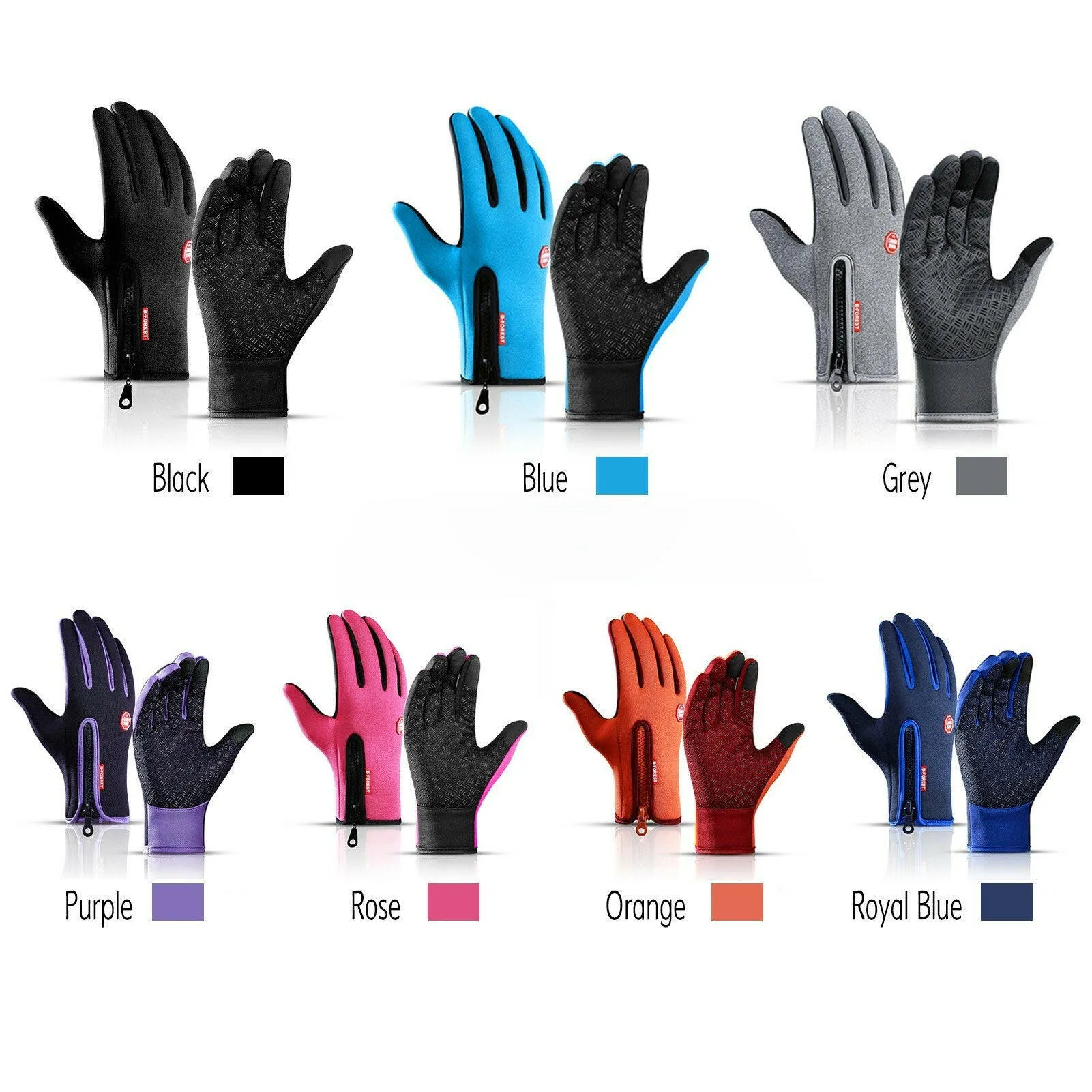 Cycling Gloves Touchscreen Waterproof Fleece Thermal Sports Gloves for Hiking Skiing