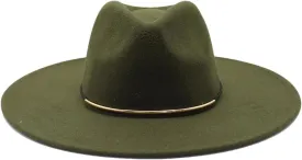 Dcvmvmn Women Big Edge Wool Fedora Hat Winter Autumn Lady Jazz Caps