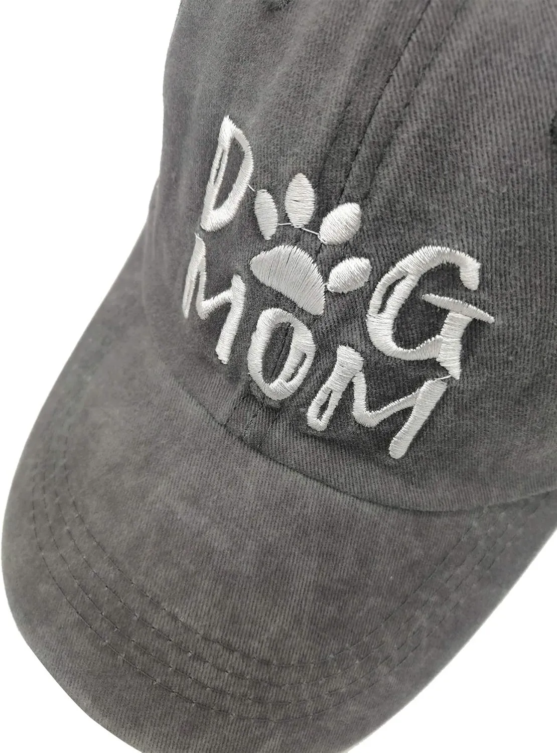 Dog Mom Ponytail Baseball Cap Messy Bun Vintage Washed Distressed Twill Plain Hat for Women
