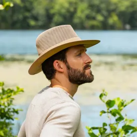 Dorfman Hat Willow Soaker Sun Hat with Mesh Sides-Natural and Tan