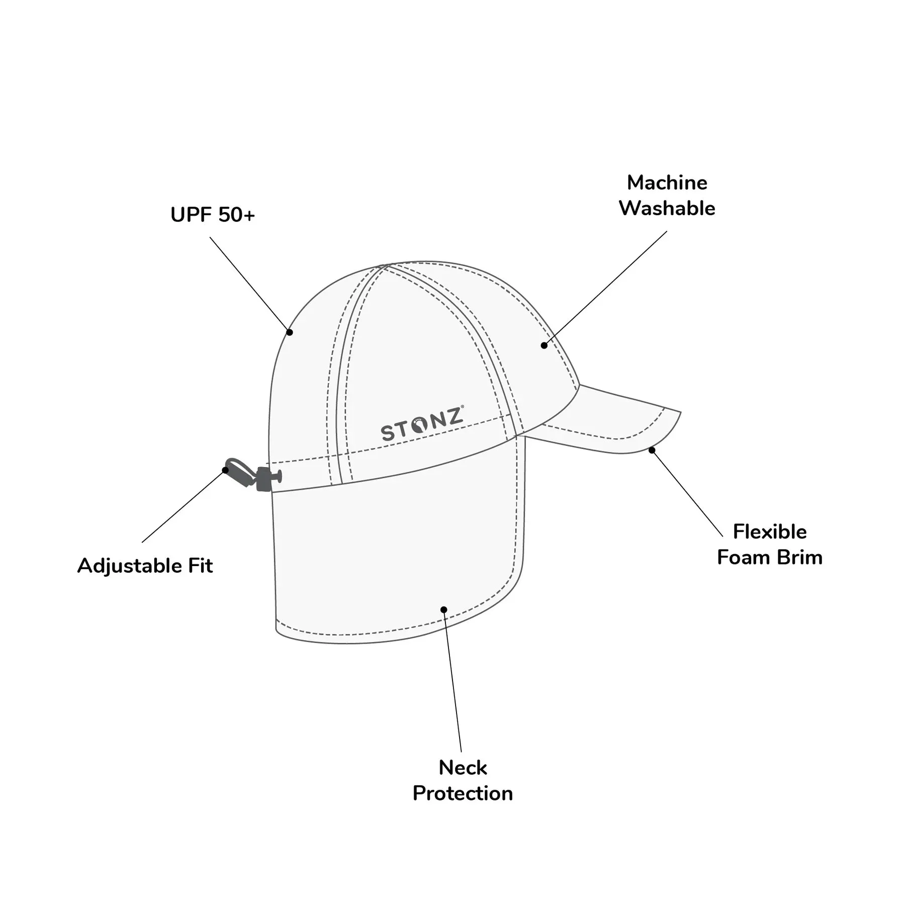 Flap Sun Cap - Ivory