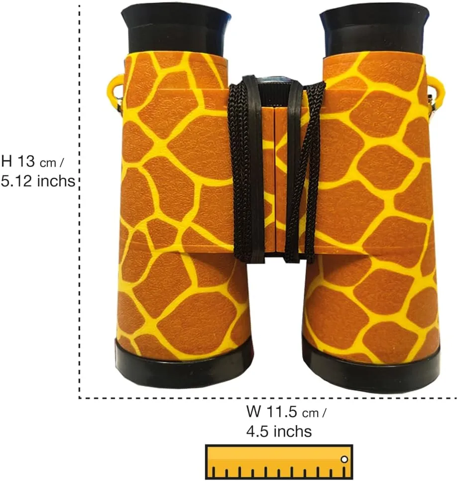 Giraffe Binocular from Deluxebase. Safari Portable and Compact Binoculars for Kids, Educational Animal Explorer for Outdoor Adventure and Play.