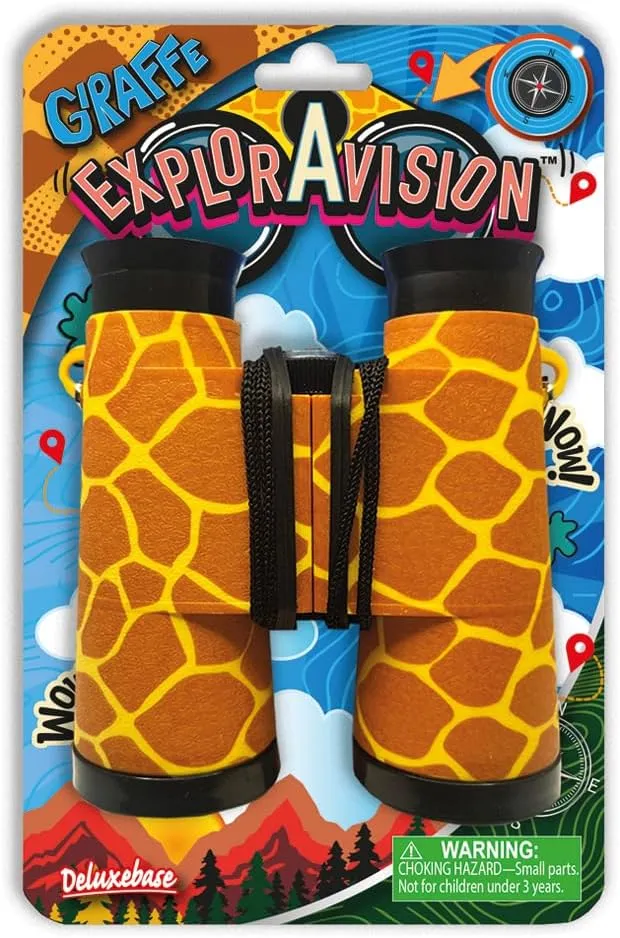 Giraffe Binocular from Deluxebase. Safari Portable and Compact Binoculars for Kids, Educational Animal Explorer for Outdoor Adventure and Play.