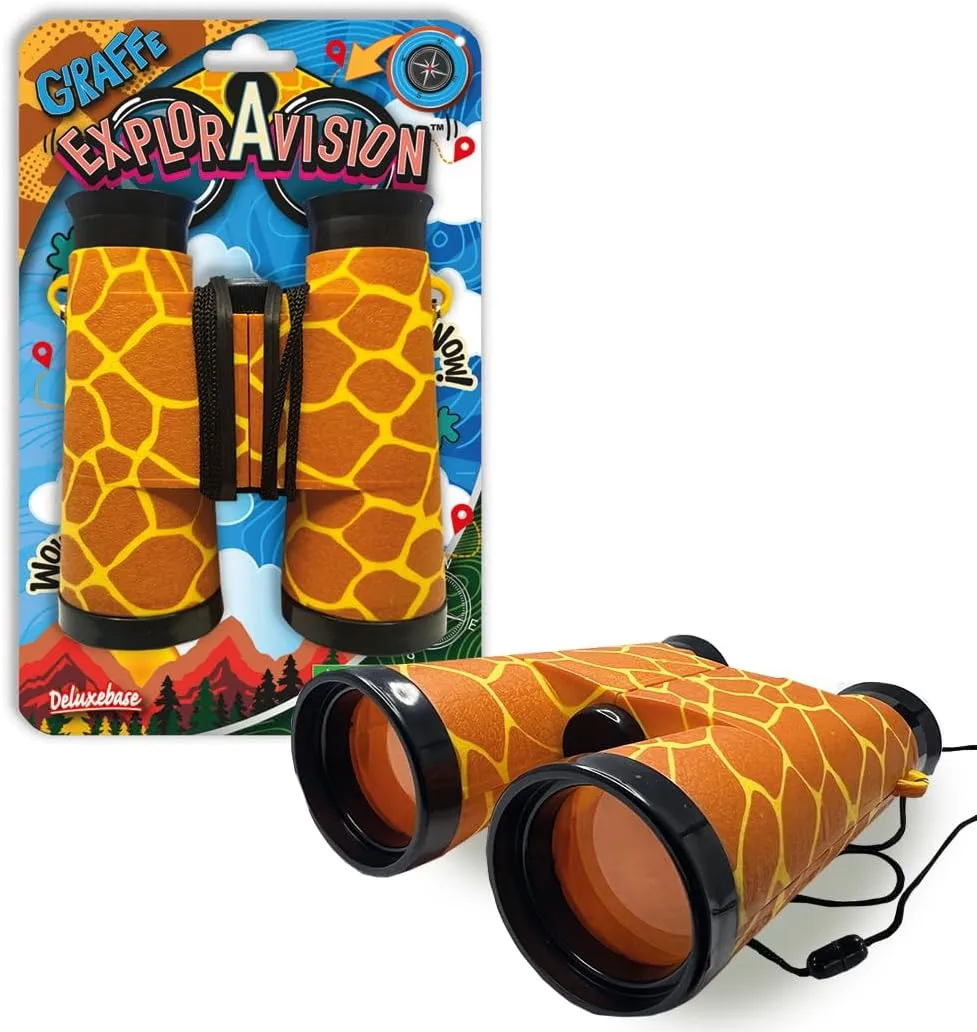 Giraffe Binocular from Deluxebase. Safari Portable and Compact Binoculars for Kids, Educational Animal Explorer for Outdoor Adventure and Play.