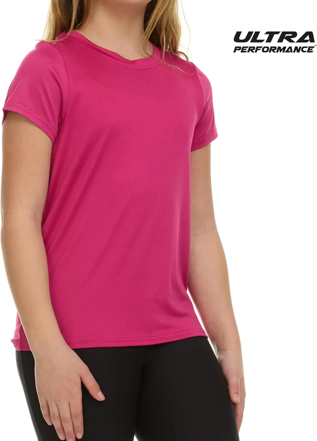 Girl's Athletic Shirts 3 Pack Crew Neck Short Sleeve Tees Summer Active Tops for Teen Girls Soccer & Sports Tshirts for Teens