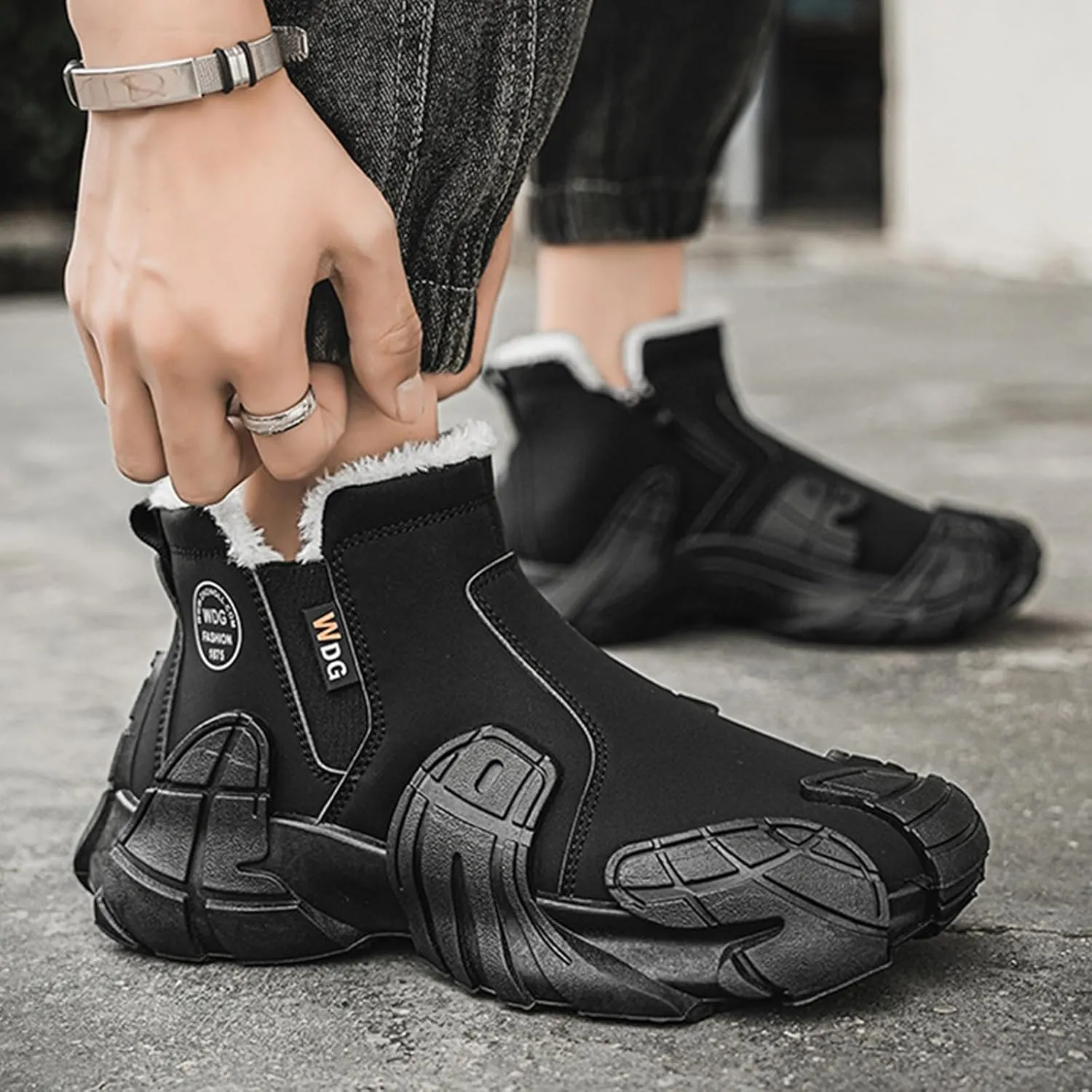 High Top Mens Hiking Shoes Casual Shoes Sneakers Sneakers Non-Slip Outdoor Soles Hiking Shoes Snow Boots