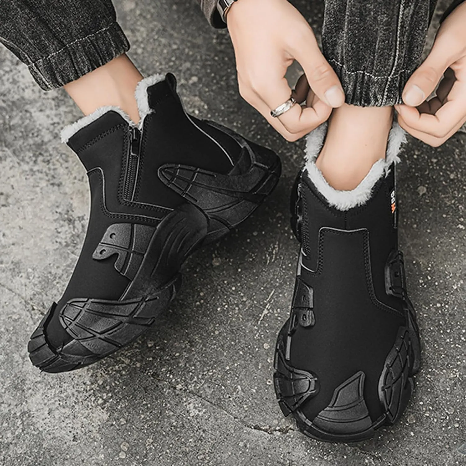 High Top Mens Hiking Shoes Casual Shoes Sneakers Sneakers Non-Slip Outdoor Soles Hiking Shoes Snow Boots