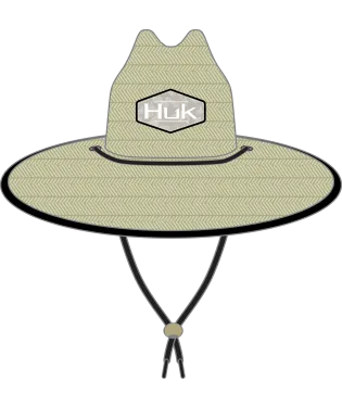HUK RUNNING LAKES STRAW HAT - OVERCAST GREY