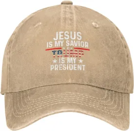 Jesus is My Savior is My President Hat for Men Baseball Hat Fashionable Caps