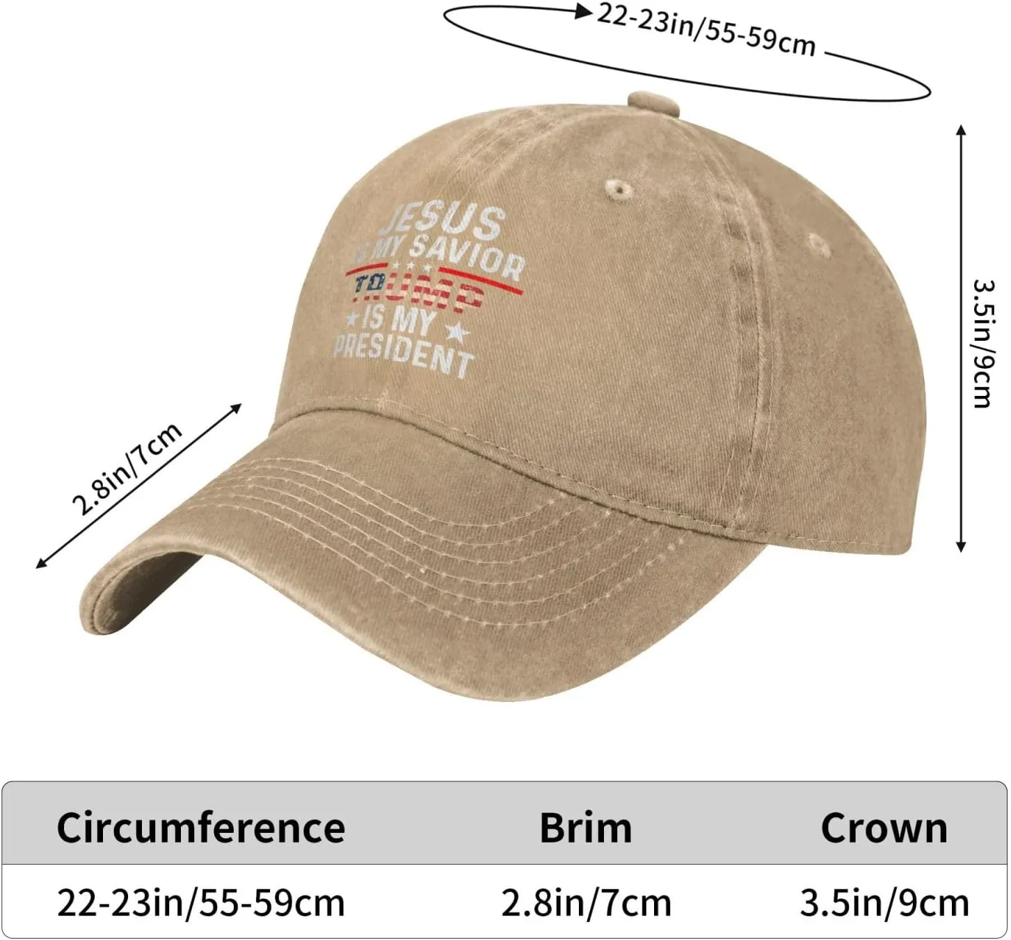 Jesus is My Savior is My President Hat for Men Baseball Hat Fashionable Caps