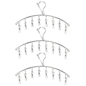 KEREITH 3Pack Sock Dryer Hanger Laundry Drying Rack Indoor Outdoor Drip Hanger with 10 Pegs Drying Towels, Diapers, Baby Clothes,Underwear, Glves,Delicate Bras(3pack Laundry pegs)
