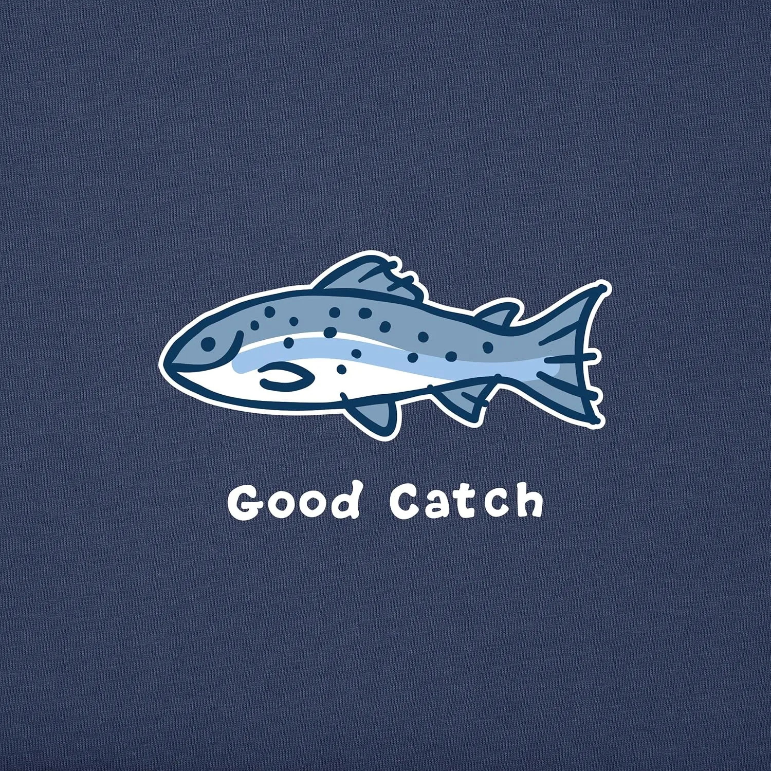 Life is Good Men's Crusher Tee, Short Sleeve Cotton Graphic T-Shirts, Good Catch Fish